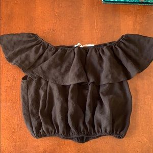 Black off the shoulder shirt